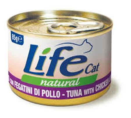 LIFE CAT PUSZ 85G TUŃCZYK+WĄTRÓBKA Z KURCZAKA