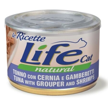 LIFE CAT PUSZKA 150G TUNA+GROUPER+SHRIMPS