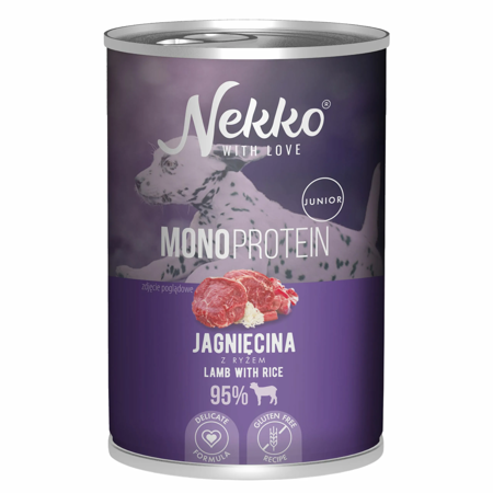 NEKKO P/PIES MONO 400G JUNIOR JAGNIĘCINA Z RYŻEM