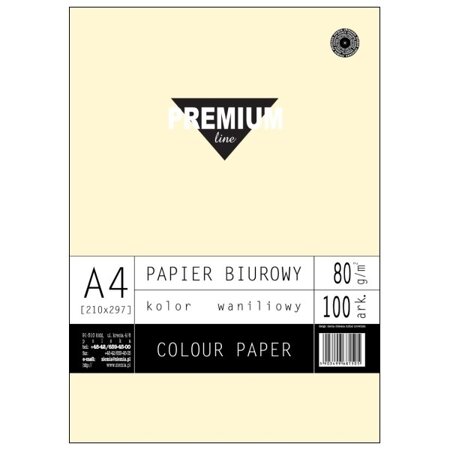 PAPIER BIUROWY PREMIUM A4 80G 100ARK WANILIOWY 6814-V-80